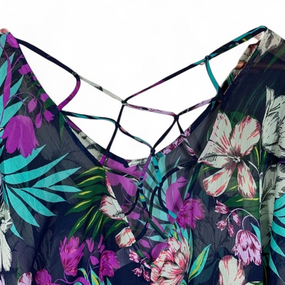 Kona Sol Multicolor Tropical Swim Cover-Up - Picture 5 of 7